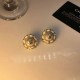 White Elegant Letter Patchwork Earrings