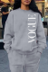 Grey Casual Street Print Patchwork O Neck Tops