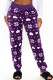 Purple And White Casual Patchwork Regular High Waist Conventional Full Print Bottoms