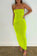 Yellow Sexy Solid Bandage Backless Spaghetti Strap Long Dress Dresses