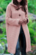 Pink Casual Solid Cardigan Hooded Collar Outerwear