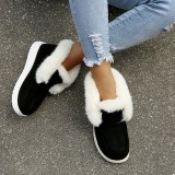 Black Casual Patchwork Solid Color Round Flats Shoes