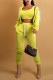 Yellow Casual Solid Patchwork Hooded Collar Long Sleeve Three Pieces