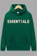 Ink Green Sportswear Print Letter Hooded Collar Tops