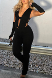 Brownness Street Solid Patchwork Square Collar Sleeveless Two Pieces