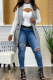 Light Gray Casual Solid Cardigan Turndown Collar Outerwear