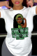 White Street Vintage Print Patchwork Letter O Neck T-Shirts