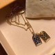Gold Simplicity Letter Patchwork Chains Necklaces
