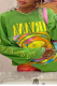 Green Casual Street Print Patchwork O Neck Tops