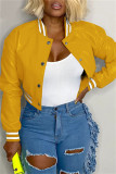 Red Casual Solid Patchwork Conventional Collar Outerwear