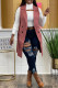 Pink Casual Solid Cardigan Turndown Collar Outerwear