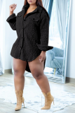 Coffee Street Solid Patchwork Turndown Collar Outerwear
