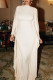 Apricot Celebrities Solid Patchwork Flounce O Neck Pencil Skirt Dresses