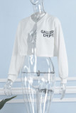 White Sexy Casual Letter Print Bandage Tops
