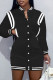 Black Casual Solid Patchwork Long Sleeve Dresses