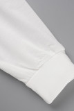 White Sexy Casual Letter Print Bandage Tops