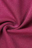 Red Sexy Elegant Solid Patchwork With Bow V Neck Half Sleeve Two Pieces