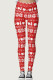 Red Casual Sportswear Print Basic Skinny High Waist Pencil Trousers