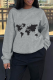 Grey Daily Vintage Print Patchwork O Neck Tops