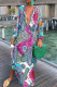 Colour Casual Print Patchwork V Neck Long Sleeve Dresses