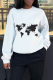 White Daily Vintage Print Patchwork O Neck Tops