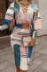Pink Casual Work Print Patchwork V Neck One Step Skirt Dresses