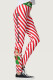 Red Casual Sportswear Striped Cartoon Print Basic Skinny High Waist Pencil Trousers