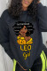 Black Casual Vintage Print Patchwork Letter O Neck Tops