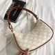 White Vintage Geometric Zipper Bags