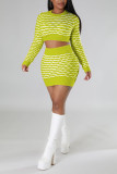 Pink Sexy Patchwork O Neck Long Sleeve Two Pieces