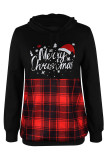 Red Casual Print Patchwork Turtleneck Tops