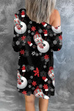 Red Blue Casual Print Patchwork Cardigan Collar Outerwear