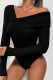 Black Sexy Casual Solid Patchwork V Neck Skinny Bodysuits