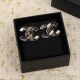 Black Street Letter Patchwork Earrings