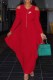 Red Street Print Letter Zipper Collar One Step Skirt Dresses