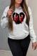 Grey Casual Print Patchwork Hooded Collar Tops