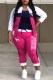 Rose Red Casual Print Letter Zipper Collar Long Sleeve Two Pieces