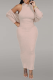 Khaki Sexy Solid Patchwork Half A Turtleneck Long Sleeve Two Pieces