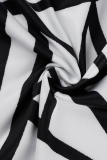 White Sexy Print Patchwork O Neck Pencil Skirt Dresses
