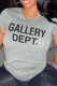 Grey Street Daily Print Letter O Neck T-Shirts
