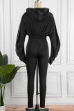 Red Casual Sportswear Solid Patchwork O Neck Long Sleeve Two Pieces