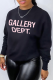 Black Casual Daily Lips Printed Patchwork Letter O Neck Tops