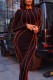 Black Sexy Solid Patchwork O Neck One Step Skirt Dresses