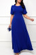 Blue Casual Solid Patchwork O Neck Long Dress Dresses