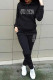 Black Casual Solid Patchwork Hot Drill Hooded Collar Long Sleeve Two Pieces
