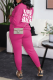 Rose Red Street Print Make Old O Neck Long Sleeve Two Pieces