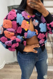 Pink Casual Elegant Patchwork Buckle Outerwear