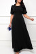 Black Casual Solid Patchwork O Neck Long Dress Dresses