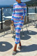 Blue Sexy Bandage Patchwork Backless O Neck One Step Skirt Dresses