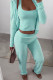 Green Casual Solid Patchwork Hooded Collar Long Sleeve Three Pieces